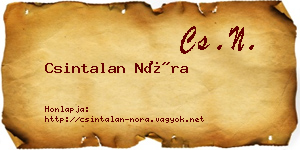 Csintalan Nóra névjegykártya